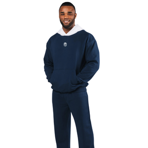 Sweat à capuche contrastant pour homme en molleton de coton, vêtement de sport décontracté, fabrication OEM, vente en gros, personnalisation sur mesure - Product Image 3