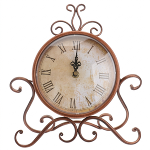 Custom Vintage Antique Metal <b>Desk</b> <b>Clock</b> Decorative Swivel Table <b>Clock</b> Silent Quartz <b>Clock</b> for Living Room Office - Product Image 5