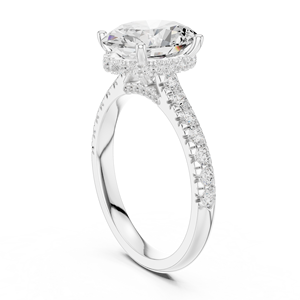 Componente de Anillo Halo de Corte Ovalado Personalizado, Configuración de Anillo con Gema Redonda de Múltiples Tamaños, Diseño de Anillo en Fase Pre-Producción - Product Image 2