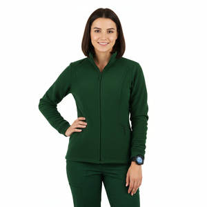 เสื้อสครับแพทย์น้ำหนักเบาสำหรับผู้หญิง แบบซิปเต็มตัว ชุดยูนิฟอร์มพยาบาล เสื้อคลุมอุ่นๆ สำหรับทันตแพทย์ โรงพยาบาล แพทย์ สีตามสั่ง - Product Image 1