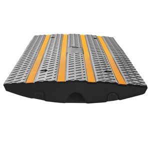 33069 Lbs Load Capacity Car Driveway <b>Rubber</b> Curb Ramp 2.6 Inch Rise Yellow Reflective <b>Strips</b> for Curbside Bridge Driveway Ramp - Product Image 5