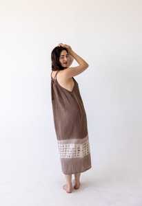 Women Brown Tie Dye Cotton Midi Dress Sleeveless Loose Fit Boho Summer Casual Dress with Pockets - Product Image 5