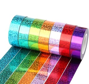 Rubans holographiques colorés à paillettes, finition scintillante, ruban décoratif auto-adhésif pour artisanat, scrapbooking, emballage cadeau, vente en gros - Product Image 4