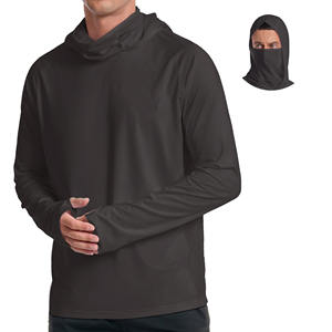 เสื้อฮู้ดตกปลาสำหรับผู้ชาย ผ้าโพลีเอสเตอร์ 100% แห้งเร็ว พร้อมที่ปิดหน้า เสื้อตกปลาแขนยาว ป้องกันแสงแดด เสื้อฮู้ดตกปลาสำหรับผู้ชาย - Product Image 1