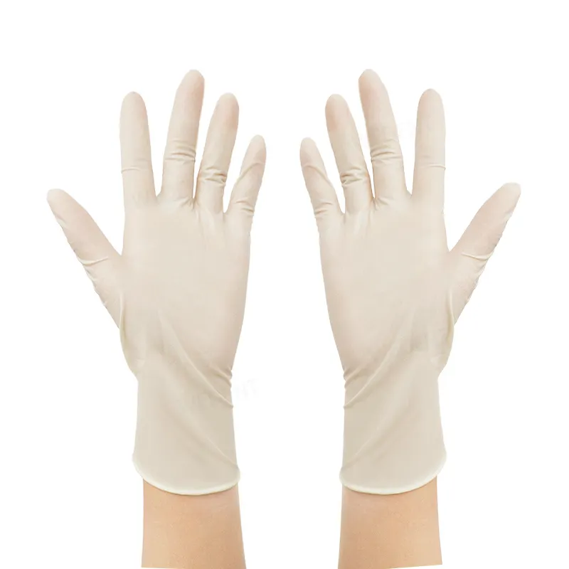 100PCS/Box Powder Free Disposable Gloves Natural Rubber Latex Medical Examination Gloves