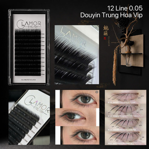 Glamoreyelash Camelia Sole Velvet Super Mink 12/6 Líneas, Extensiones de Pestañas Hechas a Mano, Veganas, Libres de Crueldad Animal, Naturales, Largas, 0.05/007 - Product Image 2