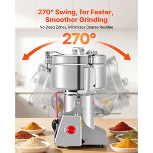 Broyeur alimentaire électrique haute vitesse 2500g 3400W 32000RPM en acier inoxydable, pulvérisateur à sec pour épices et maïs - Product Image 5