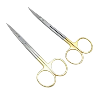 กรรไกรตัดม่านตาแบบพรีเมียม TC  หัวทังสเตนคาร์ไบด์  ใช้ซ้ำได้  พร้อมด้ามจับสีทอง สำหรับตัดเย็บและตัดแต่งม่านตา - Product Image 1
