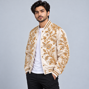 Chaqueta Bomber de Satén con Pedrería de Lujo, Estilo Diamante, con Cristales Brillantes, Elegante, para Fiestas Nocturnas, Ropa de Calle Moderna - Product Image 3