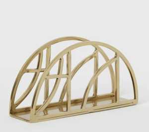 Porta Servilletas de Metal Dorado con Forma de Mariposa, Organizador de Cartas, Malla Semicircular Decorativa, Hecho a Mano, Ecológico, Elegante para el Hogar - Product Image 2