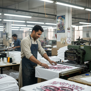 T-shirt Homme Vintage Délavé à l'Acide Coupe Oversize 100% Coton Personnalisé Impression DTG Col Rond Manches Courtes Marque Privée - Product Image 5