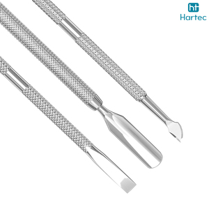 Empujador de cutículas, removedor de esmalte de uñas en gel, herramienta profesional de acero inoxidable para empujar cutículas, juego de 3 piezas para uñas de manos y pies - Product Image 2
