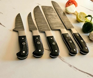 Juego de 5 Cuchillos de Chef de Acero de Damasco Hechos a Mano de 67 Capas |   Juego de Cuchillos de Cocina Profesionales con Mangos de Madera, Afilados como una Navaja, Ambidiestros, OEM - Product Image 3