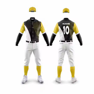 Ensembles d'uniformes de baseball respirants pour hommes grandes tailles, personnalisables, en Spandex/Coton/Fibre de bambou, imprimés par sublimation, poids du tissu 350g - Product Image 1