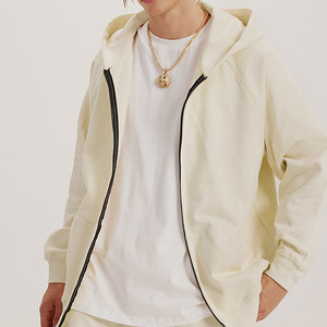Maßgefertigter Großhandel Hochwertiger 100% Baumwoll-French-Terry-Stoff Bestickter Einfarbiger Crop-Style Reißverschluss Lässiger Herren-Kapuzenpullover - Product Image 3