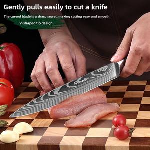 High Quality Damascus Laser Pattern Professional Chefs Western <b>Kitchen</b> <b>Knife</b> Resin Handle - Product Image 4