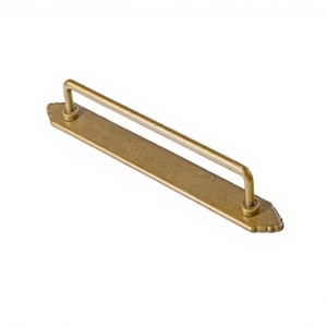 Antique Brass Bar <b>Pull</b> <b>Handle</b> with Backplate for Drawer Wardrobe <b>Door</b> <b>Pull</b> Durable Furniture Hardware Modern Style Home Office - Product Image 3