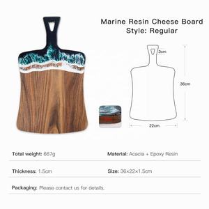 Tabla de Cortar de Madera y Resina Epoxi Hecha a Mano, Premium, para Cocina, para Cortar Queso, Apta para Lavavajillas, 1.5 cm de Grosor - Product Image 2