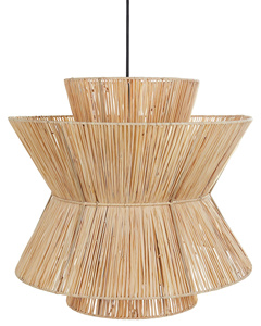 Decorative pendant <b>lights</b> made of woven jute fiber, chandeliers for living rooms and restaurants, natural colors, round shape. - Product Image 1