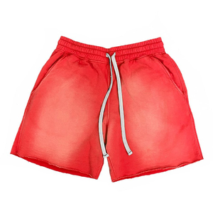 Custom Vintage Acid Wash Star Distressed Shorts for Men Women Casual 100% Cotton Fleece <b>Elastic</b> Waist Drawstring Shorts - Product Image 5