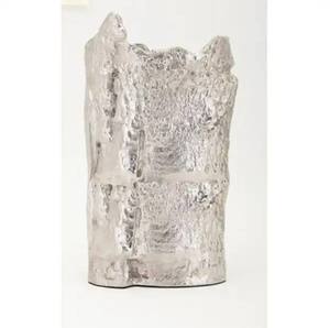 Modern Gold Metal Vase with Black <b>Wire</b> Metal Frame Stand Contemporary Metallic Tabletop Centrepiece Decorative Accent - Product Image 3