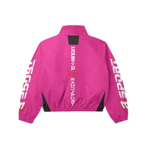 Pink <b>Men's</b> Regular Fit Lightweight 100% Polyester Tracksuit 2-Piece Zipper <b>Jacket</b> Shorts Set Full Sleeve <b>Half</b>-<b>Zip</b> Solid Casual - Product Image 3
