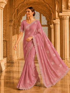 Sari de Terciopelo y Satén para Mujer, Diseño Indio Personalizado de Vexotrend, Hermoso Diseño Patola, Estilo Tradicional para Bodas y Fiestas - Product Image 1