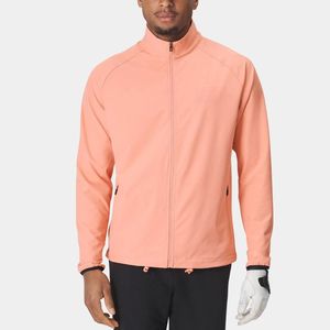 Men's <b>Coral</b> Full-Zip Fleece <b>Jacket</b> Stand Collar Windproof Casual Autumn Wear Polyester Material Regular Fit - Product Image 1