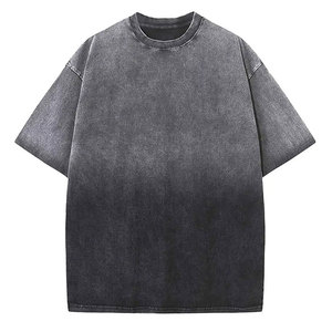 Camisetas Gráficas Oversize de Algodón para Hombre con Bordado Desgastado y Lavado Ácido, Estilo Streetwear, con Logo Personalizado, Venta al por Mayor, Vintage - Product Image 1