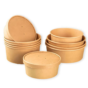 Disposable Rectangle Kraft Paper Lunch <b>Box</b> for Pizza Hamburger <b>Noodles</b> & Salad-Takeout Container - Product Image 1