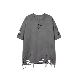 T-shirt Homme Vintage Oversize Délavé à l'Acide Coupe Boxy en Coton Lourd 100% Uni Respirant de Haute Qualité avec Logo Personnalisé - Product Image 2