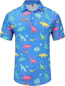 High Quality Printed Golf Polo <b>Tshirts</b> Mens <b>Polyester</b> Sport Breathable Hawaii PoloShirts - Product Image 3
