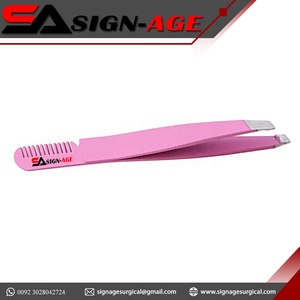 Pinzas para cejas con punta de acero inoxidable, nuevo diseño, fabricante de pinzas para depilación, con etiqueta privada - Product Image 6