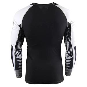 Camiseta Deportiva Personalizada de Manga Larga para Hombre, Transpirable, de Spandex/Nylon, con Estampado Digital, Ajuste Regular, Compresión, para Gimnasio - Product Image 3
