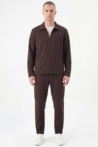 Survêtements d'hiver pour hommes grande taille, 100 % coton respirant, coupe ajustée, à capuche, en polaire, design 2-en-1 uni, avec poches latérales, pour adultes - Product Image 2