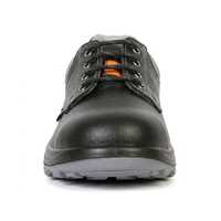 Chaussures de sécurité noires pour hommes à embout d'acier, anti-choc, anti-perforation, respirantes, en cuir, semelle extérieure en PU, pour l'exploitation minière, l'usine et l'atelier