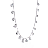 Collier ras du cou de luxe en or blanc 10K 14K 18K plaqué or, avec chaîne délicate à maillons et fermoir en diamant de laboratoire taillé