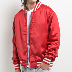 Veste universitaire en satin personnalisée pour hommes, grande taille, style baseball, respirante, légère, vente en gros - Product Image 4