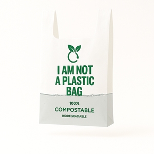 Bolsas de Compra Biodegradables PLA/PBAT a Base de Plantas |   Bolsas de Compra Desechables Ecológicas Compostables y Biodegradables - Product Image 5