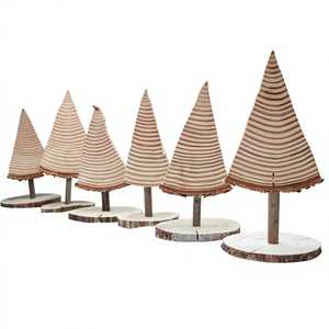 Décorations de table en bois, lot de 6, artisanat en bois naturel, écologique, thème romantique pour la décoration de fêtes - Product Image 5