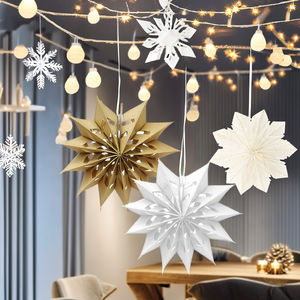 Décorations de fête fournitures papier ventilateur décorations de noël pour la décoration intérieure festive - Product Image 2