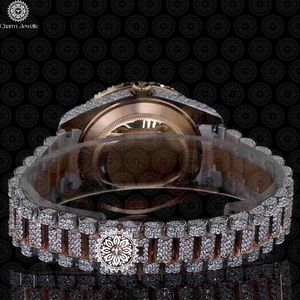 Charm Jewels Women's Luxury Stainless Steel <b>Watch</b> Rose Gold Diamond Encrusted Round Dial Analog Quartz Movement 40mm - Product Image 4