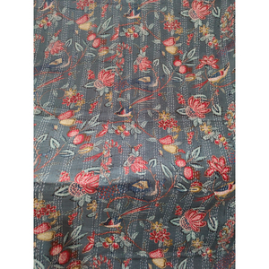 Drap de lit réversible en coton noir imprimé multicolore fait main Kantha Gid toutes saisons taille double 90x108 pouces pour adultes - Product Image 3