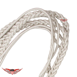 Aiguillette en argent torsadée avec embout métallique argenté - Product Image 5