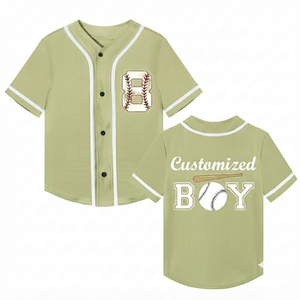 Custom <b>Light</b> Olive Green Baseball Jersey V-<b>neck</b> Printed Athletic Sports Short Sleeve Breathable Mesh Fabric Team Wear 100% - Product Image 1