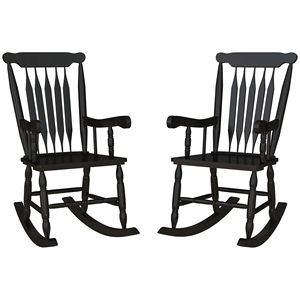 Set di Sedie a Dondolo Rustiche in Rattan con Schienale Alto, Sedute Durevoli per Esterni, Ideali per Giardino e Relax, Pieghevoli per Uso in Villa - Product Image 1