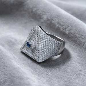 Classic 925 Sterling <b>Silver</b> VVS Moissanite Diamond Hip Hop <b>ring</b> <b>Statement</b> Jewelry Men's Luxury Bling <b>Ring</b> - Product Image 4