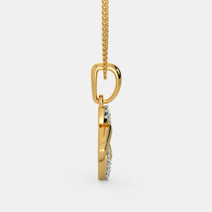 14K Yellow Gold Interlocking Geometric Lab Grown Diamond Pendant Necklace - Product Image 3