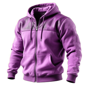 เสื้อสเวตเชิ้ตมีฮู้ดซิปสำหรับผู้ชาย สีพื้น ผ้าฟลีซ ทรงปกติ ใส่สบายๆ ในฤดูใบไม้ร่วง - Product Image 3