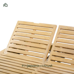 Chaise longue pliable moderne en teck massif, finition naturelle, pour la plage, le jardin, la villa et l'hôtel, qualité supérieure - Product Image 5